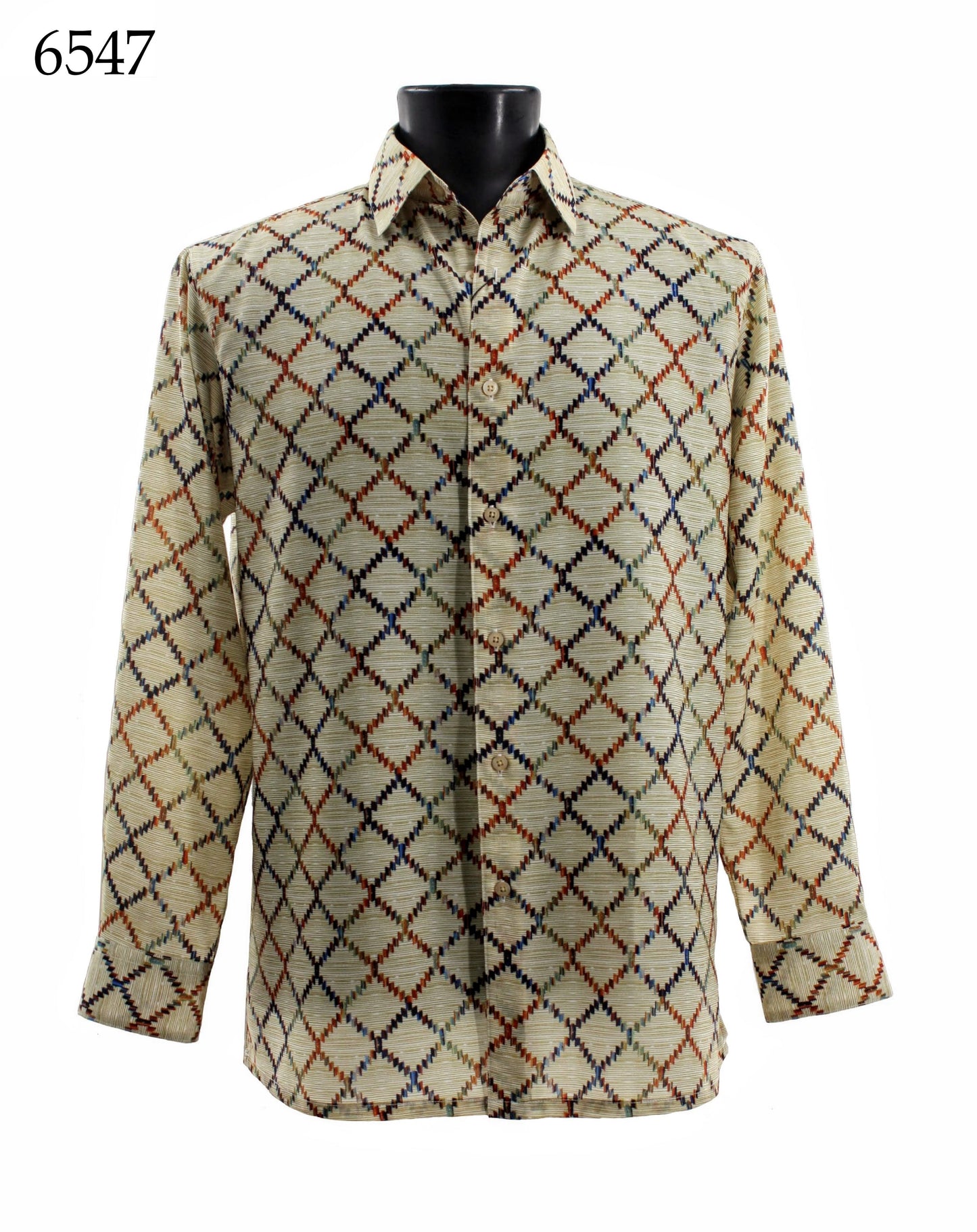 Bassiri Long Sleeve Button Down Casual Printed Shirts 6547