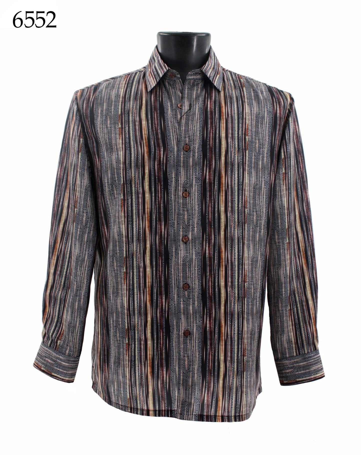 Bassiri Long Sleeve Button Down Casual Printed Shirts 6552