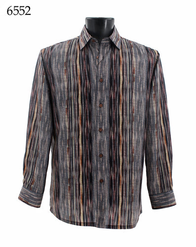 Bassiri Long Sleeve Button Down Casual Printed Shirts 6552