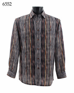 Bassiri Long Sleeve Button Down Casual Printed Shirts 6552