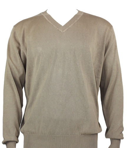 Bassiri Long Sleeve V‑Neck Sweater Style 627 Wheat