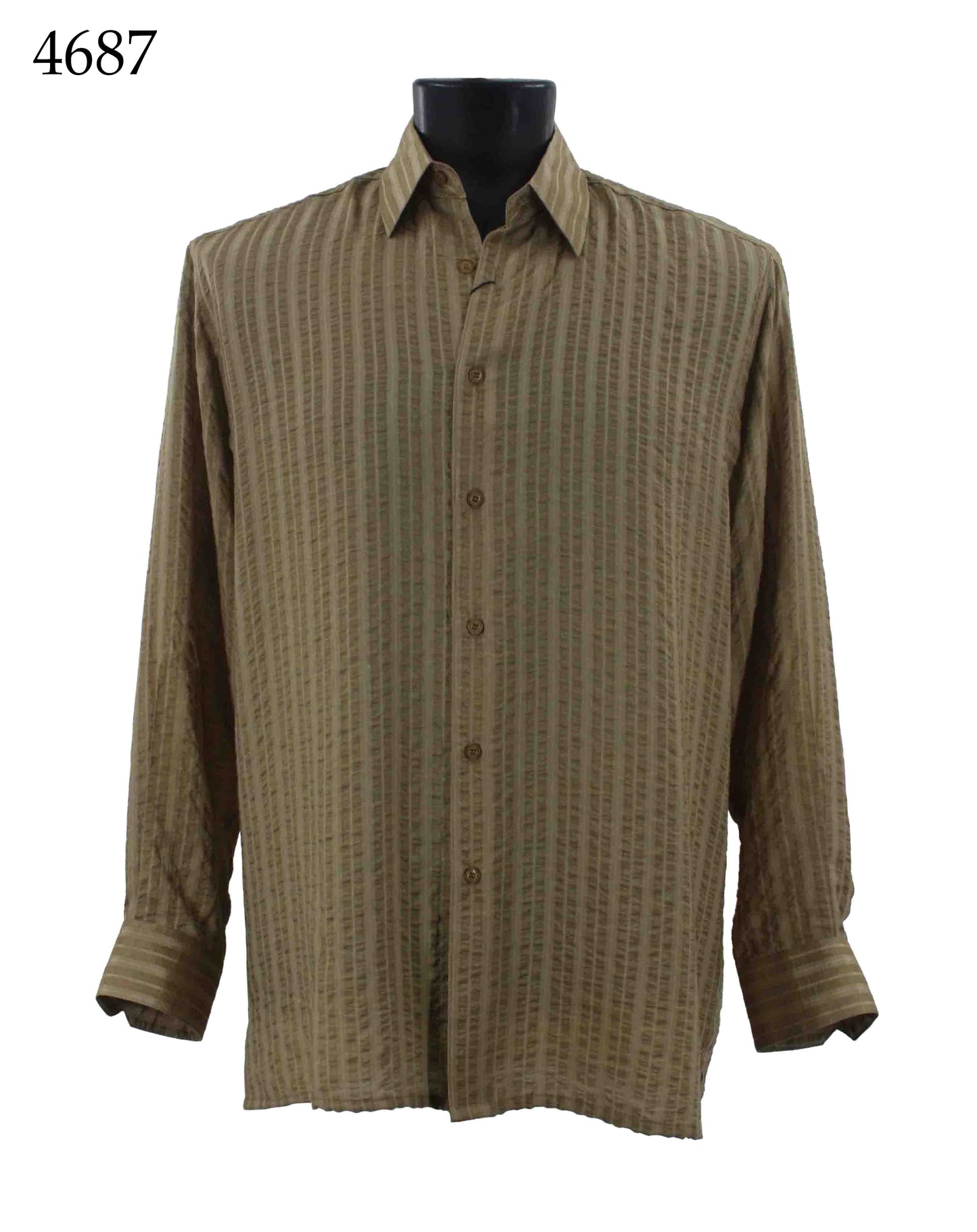 Bassiri Long Sleeve Button Down Casual Printed Shirts 4687