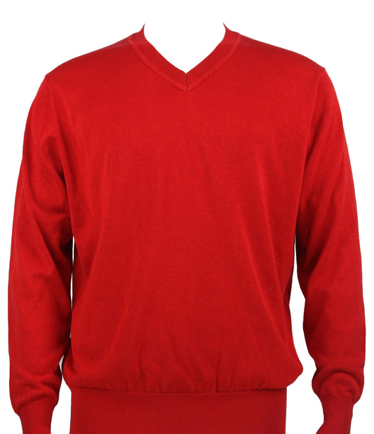 Bassiri Long Sleeve V‑Neck Sweater Style 627 Red