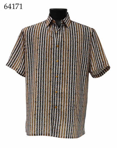 Bassiri Short Sleeve Button Down Casual Printed Shirts 64171