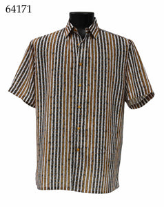 Bassiri Short Sleeve Button Down Casual Printed Shirts 64171