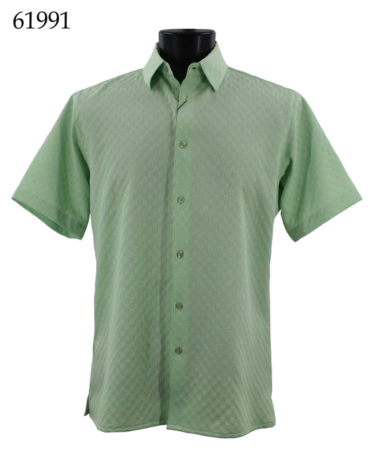 Bassiri Tone-on-Tone Short Sleeve Shirts 61991