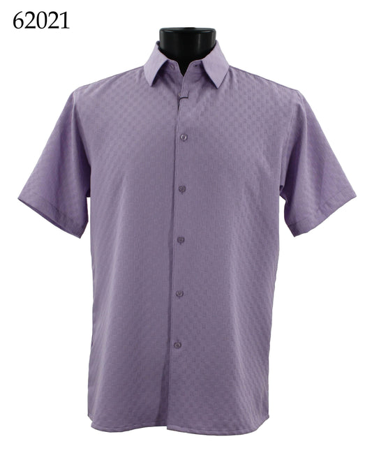 Bassiri Tone-on-Tone Short Sleeve Shirts 62021