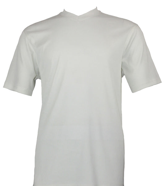 Bassiri Short Sleeve V-Neck T-Shirt Style #219 Ivory