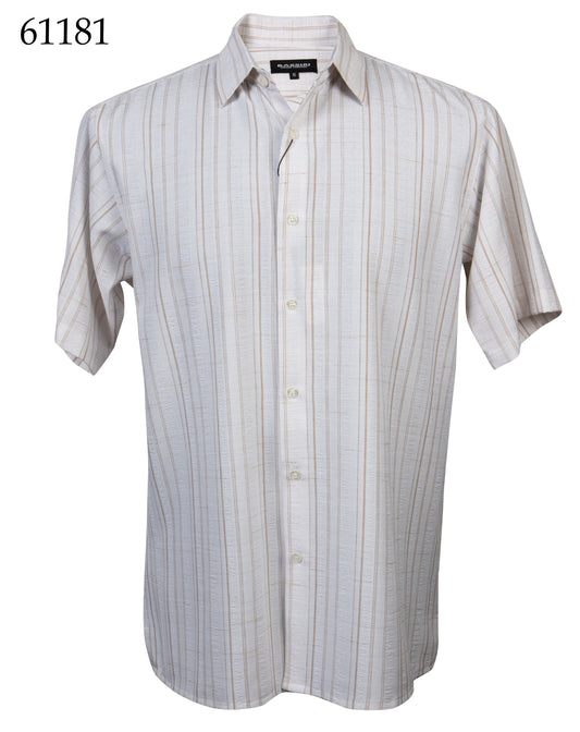 Bassiri Tone-on-Tone Short Sleeve Shirts 61181
