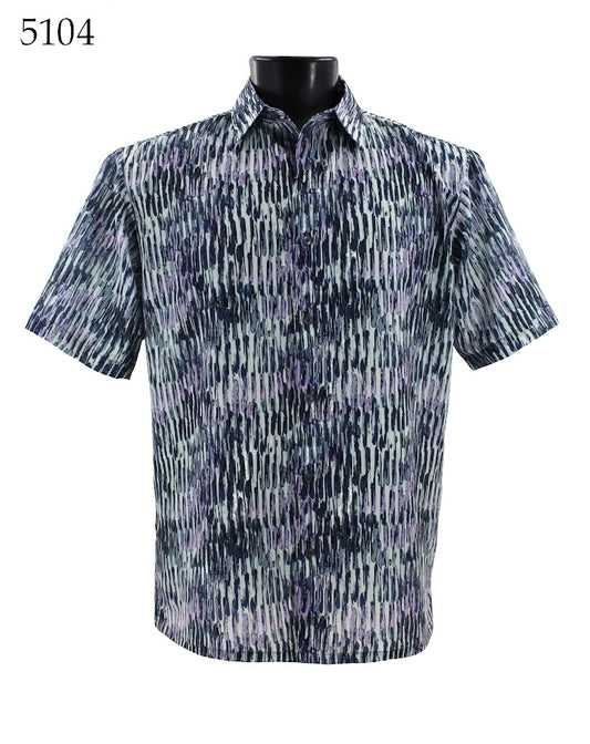 Bassiri Short Sleeve Button Down Casual Printed Shirts 5104