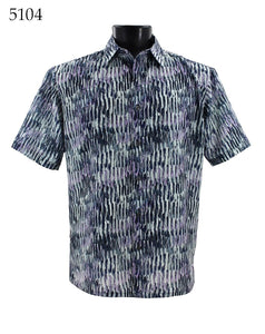 Bassiri Short Sleeve Button Down Casual Printed Shirts 5104