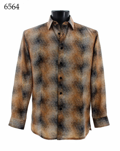 Bassiri Long Sleeve Button Down Casual Printed Shirts 6564