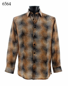 Bassiri Long Sleeve Button Down Casual Printed Shirts 6564