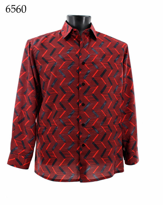 Bassiri Long Sleeve Button Down Casual Printed Shirts 6560