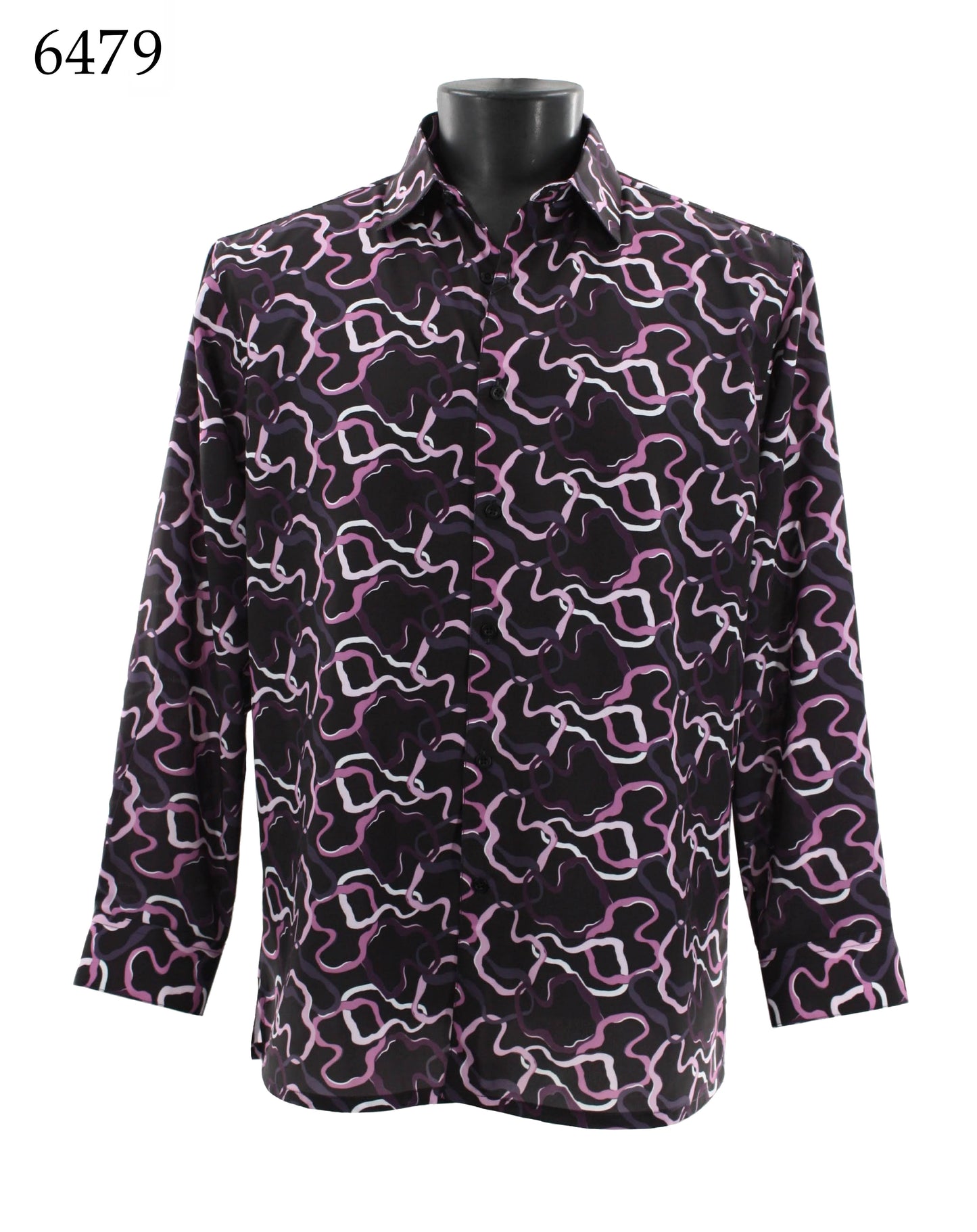 Bassiri Long Sleeve Button Down Casual Printed Shirts 6479