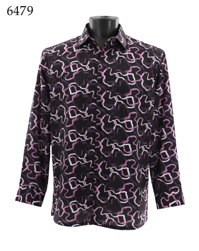 Bassiri Long Sleeve Button Down Casual Printed Shirts 6479