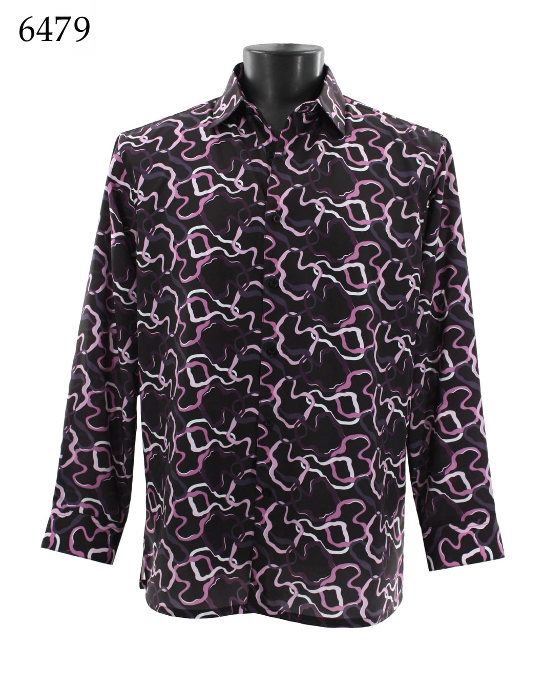 Bassiri Long Sleeve Button Down Casual Printed Shirts 6479