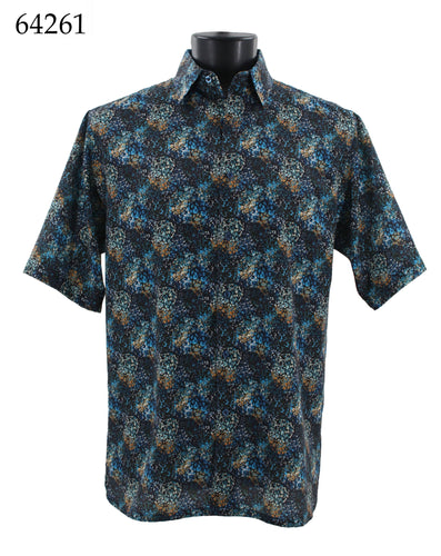 Bassiri Short Sleeve Button Down Casual Printed Shirts 64261