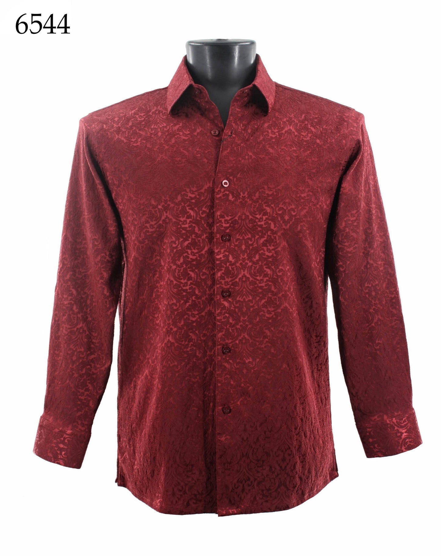 Bassiri Tone-on-Tone Long Sleeve Button Down Casual Printed Shirt 6544