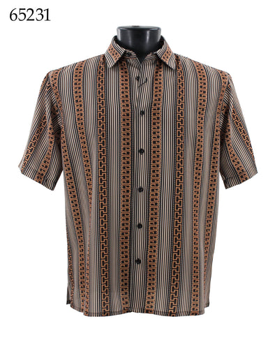 Bassiri Short Sleeve Button Down Casual Printed Shirts 65231