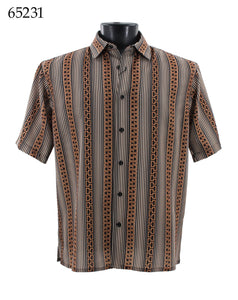 Bassiri Short Sleeve Button Down Casual Printed Shirts 65231