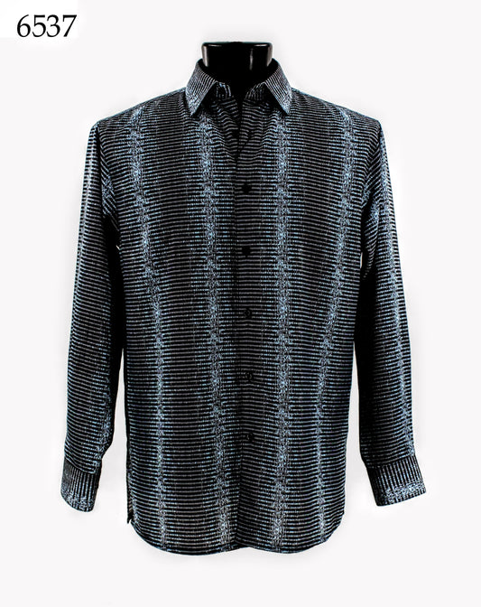 Bassiri Long Sleeve Button Down Casual Printed Shirts 6537