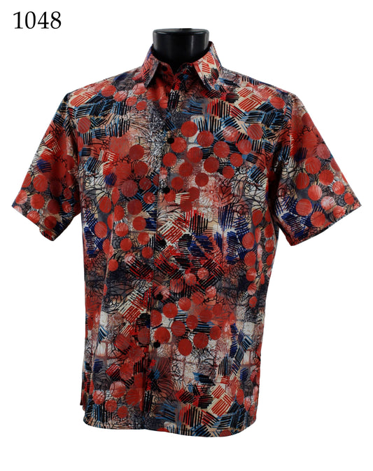 Bassiri Short Sleeve Button Down Casual Printed Shirts 1048