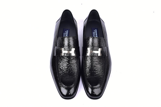 Corrente C01998-5760 H Buckle Vita Calf Skin-Black