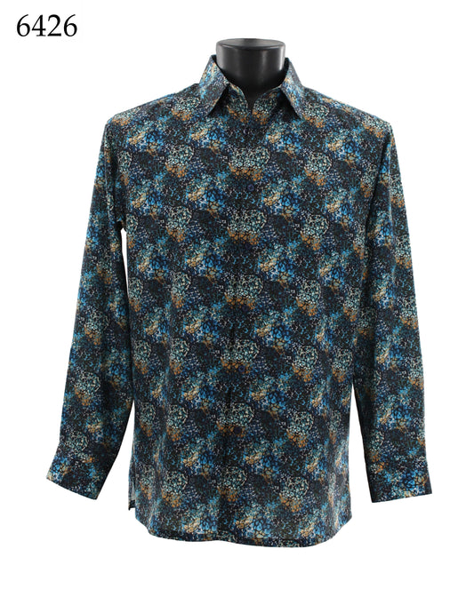 Bassiri Long Sleeve Button Down Casual Printed Shirts 6426