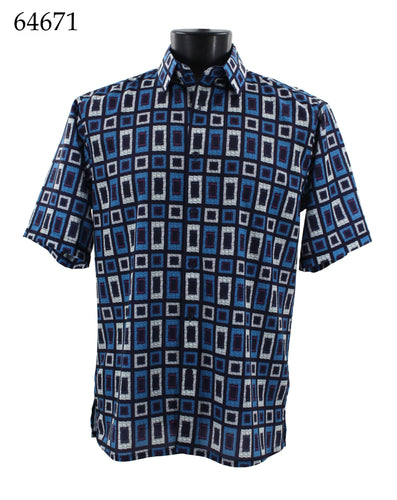Bassiri Short Sleeve Button Down Casual Printed Shirts 64671