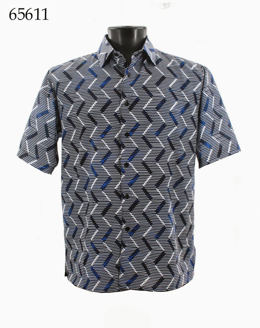 Bassiri Short Sleeve Button Down Casual Printed Shirts 65611