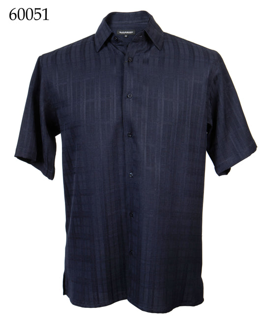 Bassiri Tone-on-Tone Short Sleeve Shirts