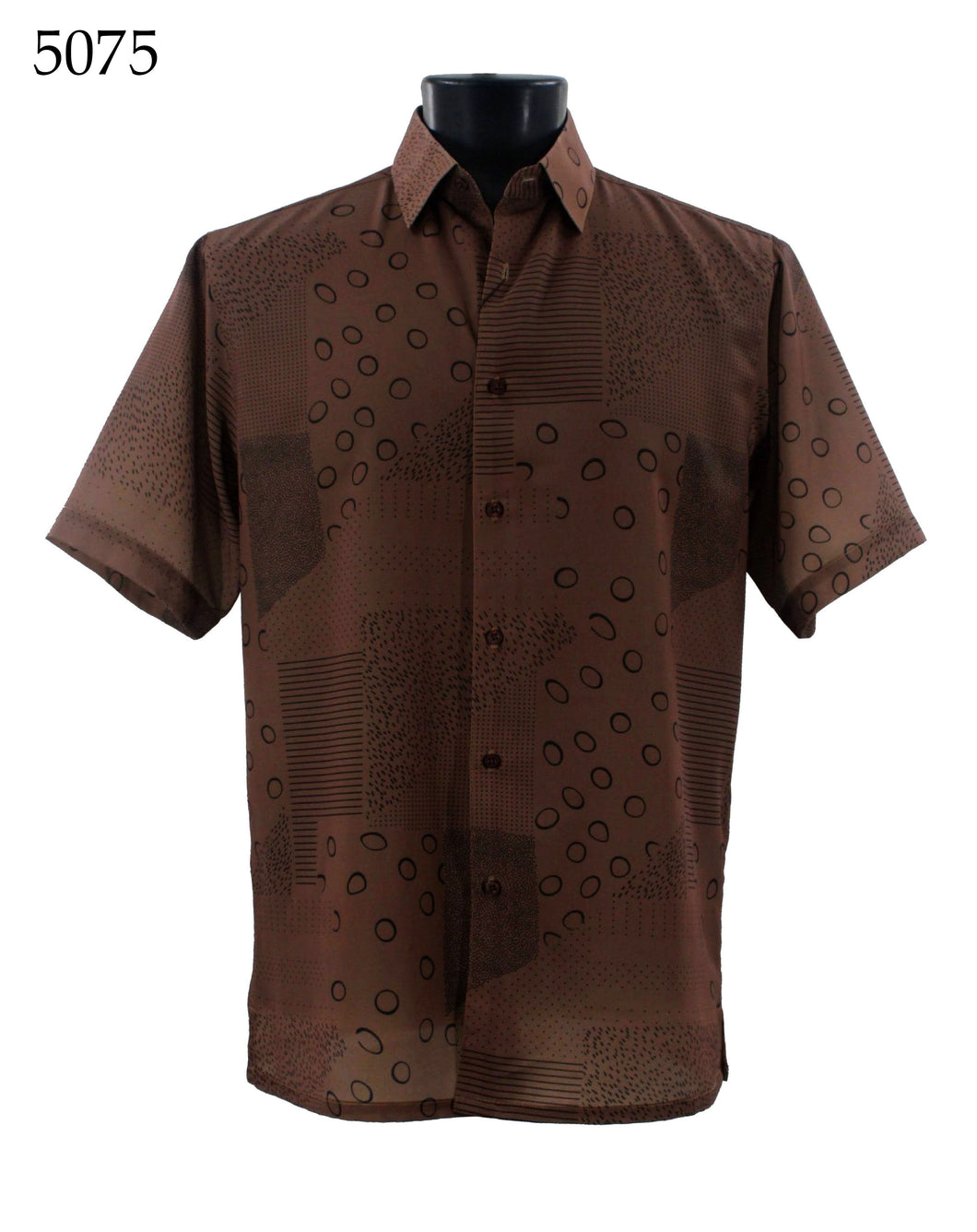 Bassiri Short Sleeve Button Down Casual Printed Shirts 5075