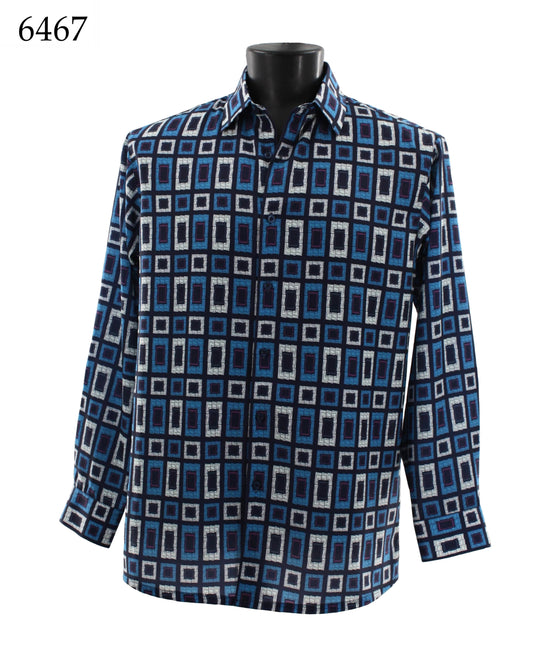 Bassiri Long Sleeve Button Down Casual Printed Shirts 6467