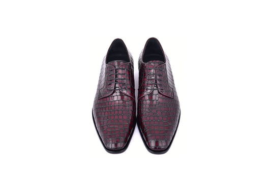 Corrente C01506-6291C Croco lace up- Burgundy
