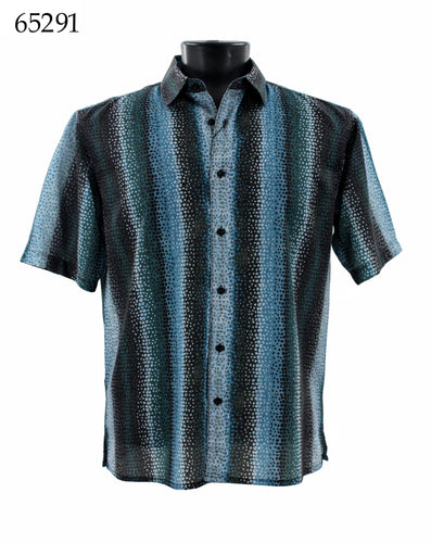 Bassiri Short Sleeve Button Down Casual Printed Shirts 65291