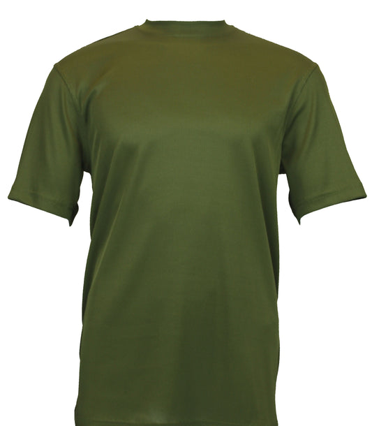 Bassiri Short Sleeve Mock Neck T-Shirt Style #218 Olive