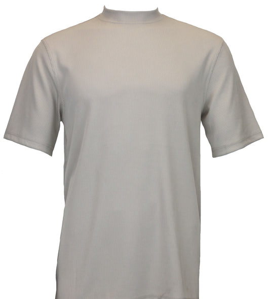 Bassiri Short Sleeve Mock Neck T-Shirt Style #218 Tan