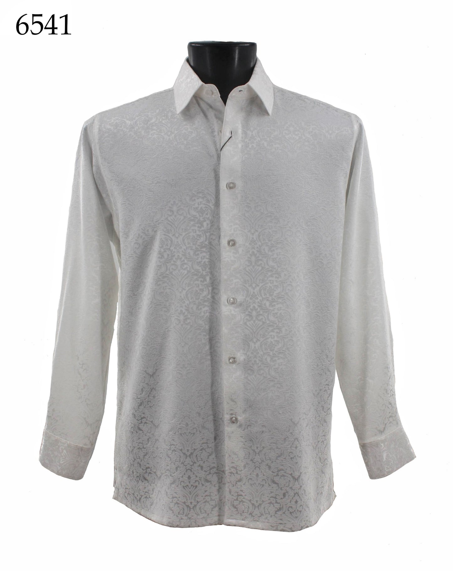 Bassiri Tone-on-Tone Long Sleeve Button Down Casual Printed Shirt 6541