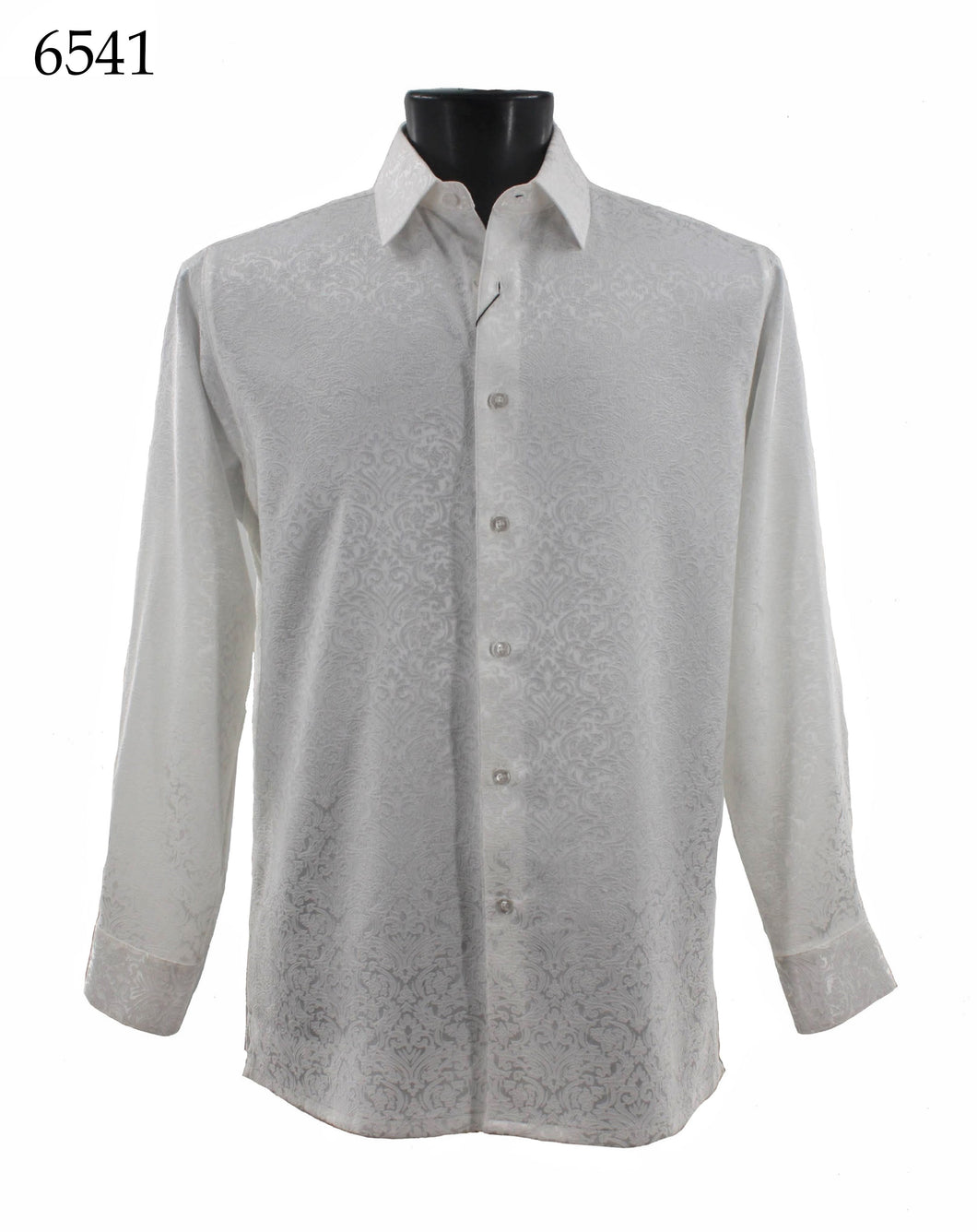 Bassiri Tone-on-Tone Long Sleeve Button Down Casual Printed Shirt 6541