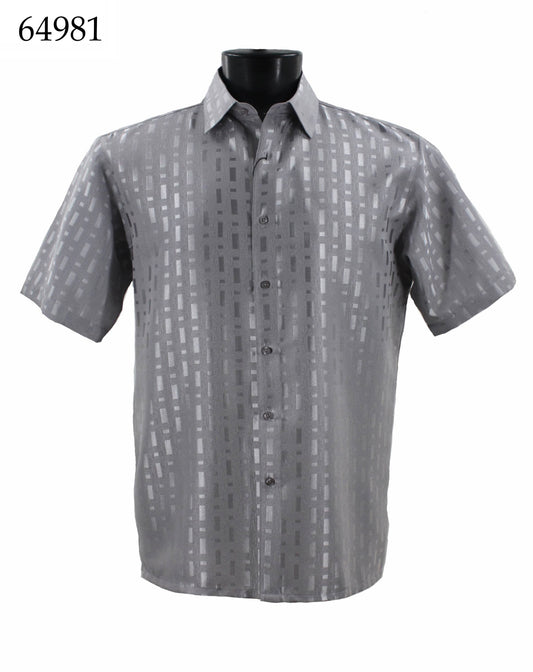 Bassiri Tone-on-Tone Short Sleeve Shirts 64981
