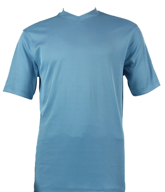 Bassiri Short Sleeve V-Neck T-Shirt Style #219 Turquoise
