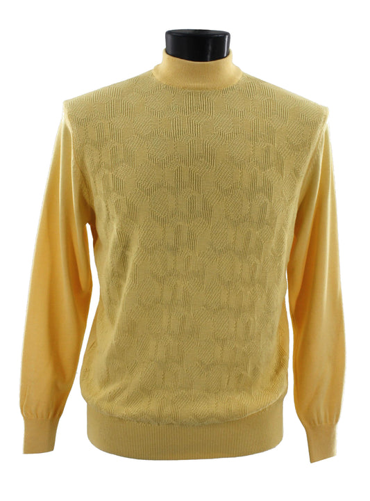 Bassiri Long Sleeve Mock Neck Sweater 638 Yellow