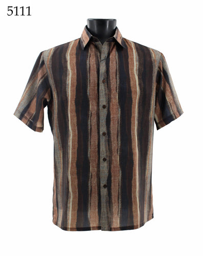 Bassiri Short Sleeve Button Down Casual Printed Shirts 5111