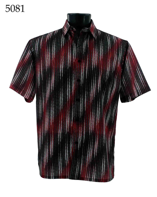 Bassiri Short Sleeve Button Down Casual Printed Shirts 5081