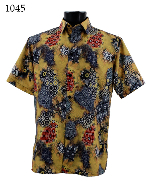 Bassiri Short Sleeve Button Down Casual Printed Shirts 1045