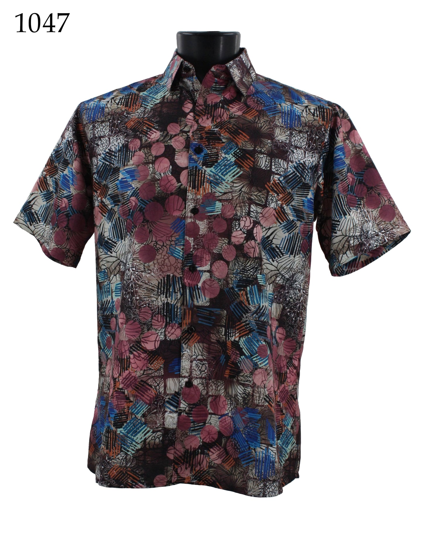 Bassiri Short Sleeve Button Down Casual Printed Shirts 1047