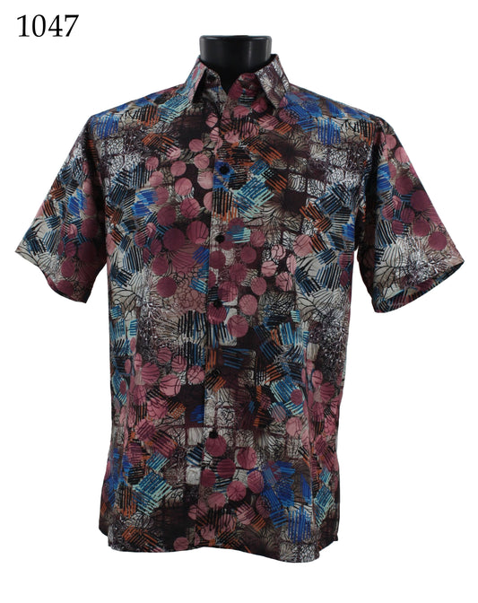 Bassiri Short Sleeve Button Down Casual Printed Shirts 1047