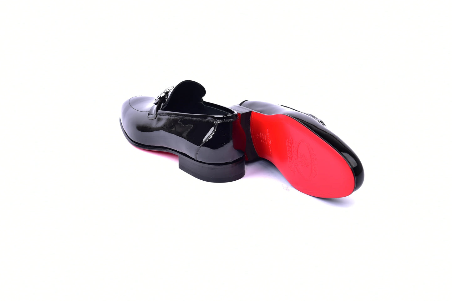 Corrente C00012-7260 Formal Loafer With Silver Buckle-Black Patent