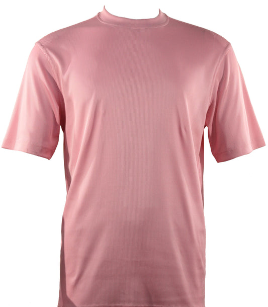 Bassiri Short Sleeve Mock Neck T-Shirt Style #218 Pink